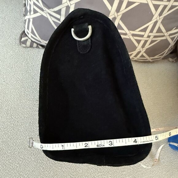 Urban Outfitters Suede Speedy Satchel Crossbody Convertible Leather Black NEW - Picture 12 of 16